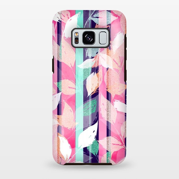 Galaxy S8 plus StrongFit Cute Violet foliage brush paint design  by InovArts