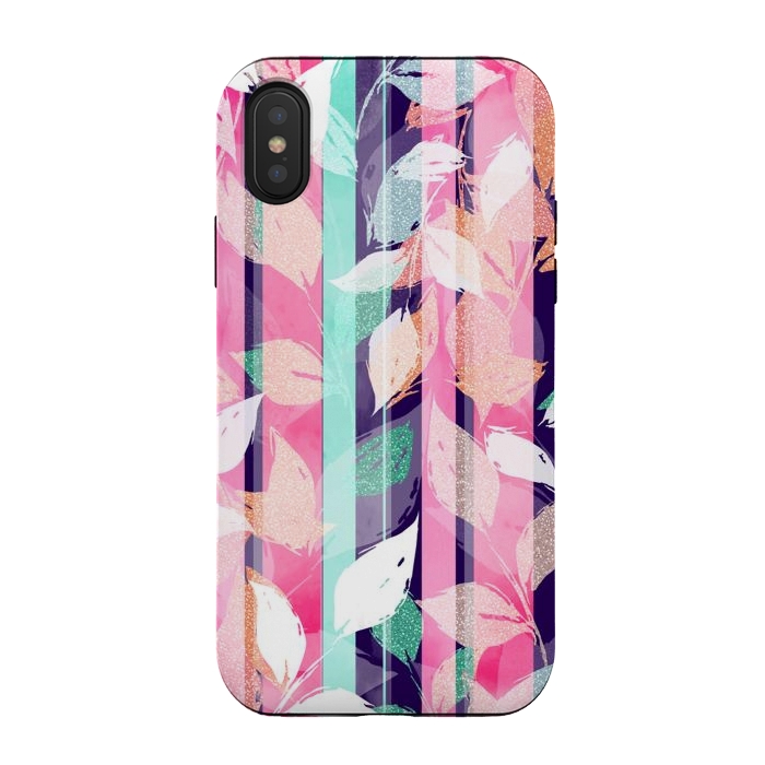 iPhone Xs / X StrongFit Cute Violet foliage brush paint design  by InovArts