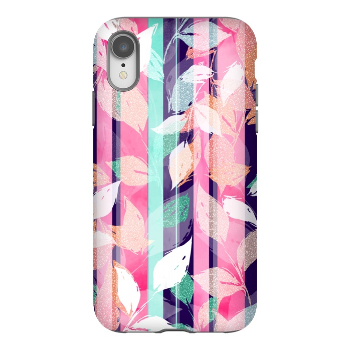 iPhone Xr StrongFit Cute Violet foliage brush paint design  by InovArts