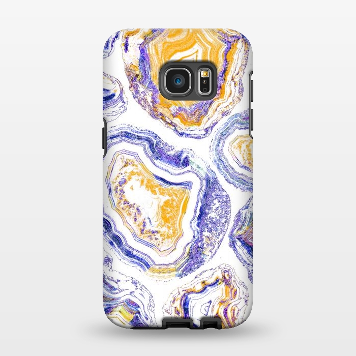 Galaxy S7 EDGE StrongFit Agate gemstone marble colorful painting by Oana 