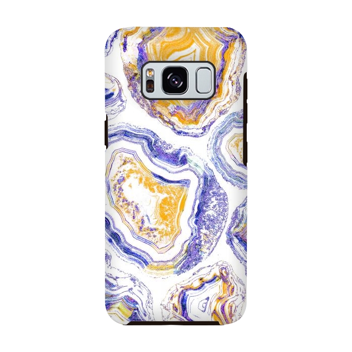 Galaxy S8 StrongFit Agate gemstone marble colorful painting by Oana 