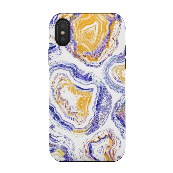 iPhone Xs / X StrongFit Agate gemstone marble colorful painting by Oana 