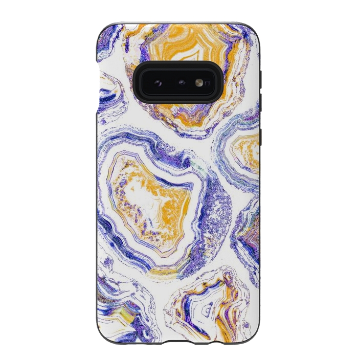 Galaxy S10e StrongFit Agate gemstone marble colorful painting by Oana 
