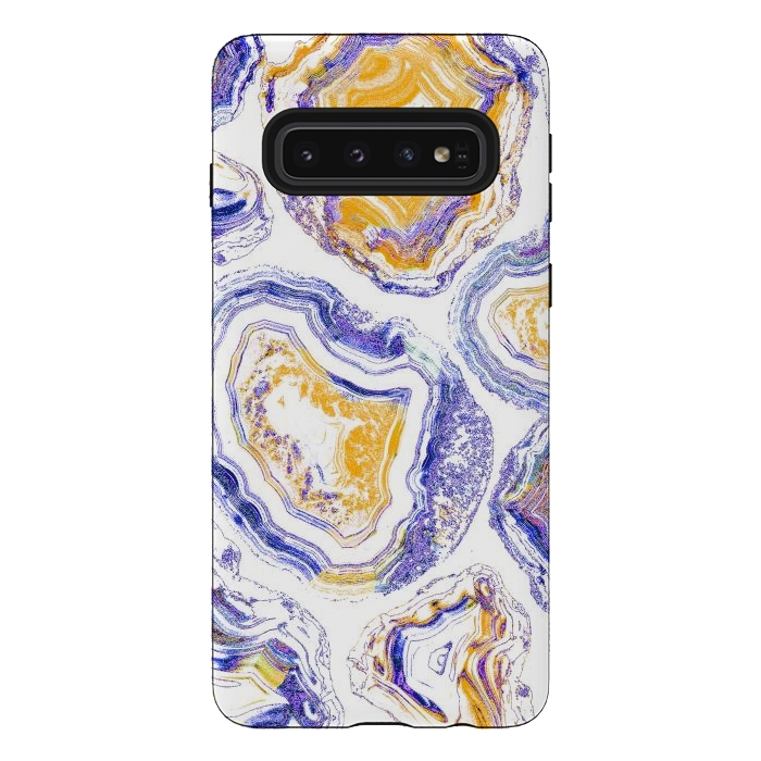 Galaxy S10 StrongFit Agate gemstone marble colorful painting by Oana 