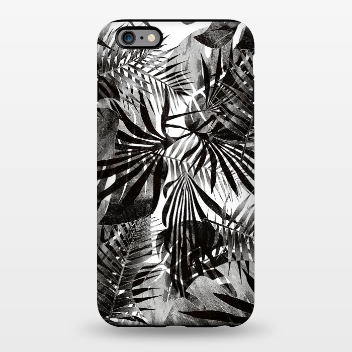 iPhone 6/6s plus StrongFit Silver black metallic tropical leaves by Oana 