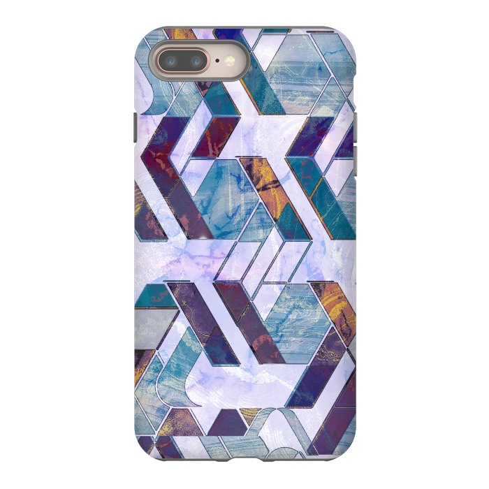 iPhone 7 plus StrongFit Pastel geometric marble tiles by Oana 