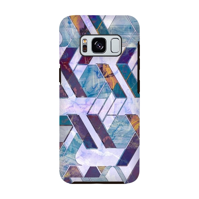 Galaxy S8 StrongFit Pastel geometric marble tiles by Oana 