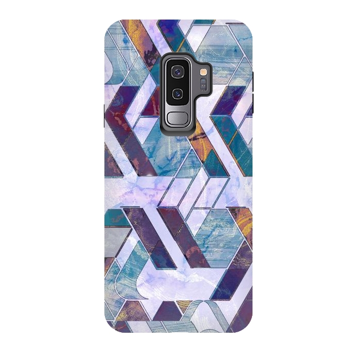 Galaxy S9 plus StrongFit Pastel geometric marble tiles by Oana 
