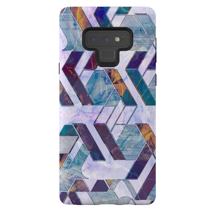 Galaxy Note 9 StrongFit Pastel geometric marble tiles by Oana 