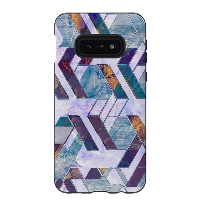 Galaxy S10e StrongFit Pastel geometric marble tiles by Oana 