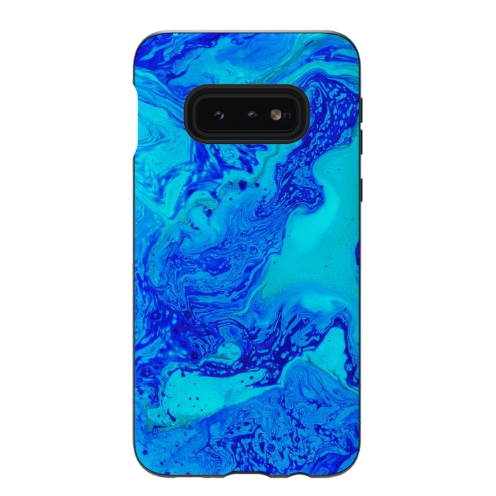 Galaxy S10e StrongFit Liquids In Blue Gradient by ArtsCase