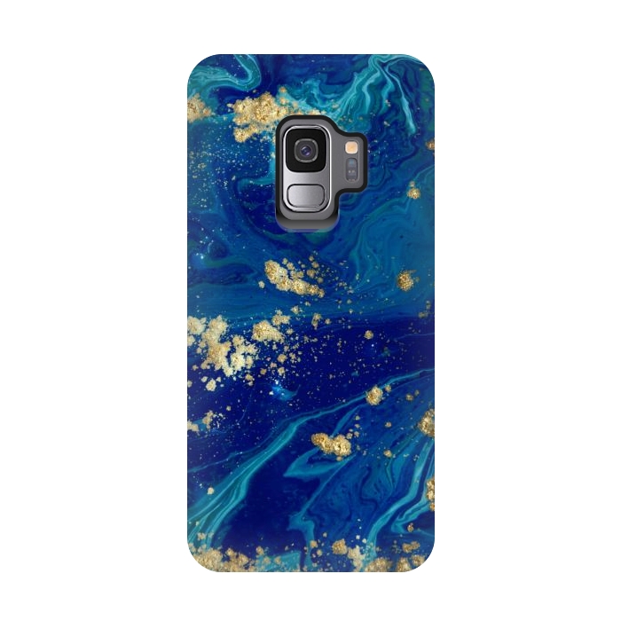 Galaxy S9 StrongFit Marble In Blue And Gold 21 by ArtsCase