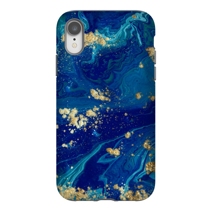 iPhone Xr StrongFit Marble In Blue And Gold 21 by ArtsCase