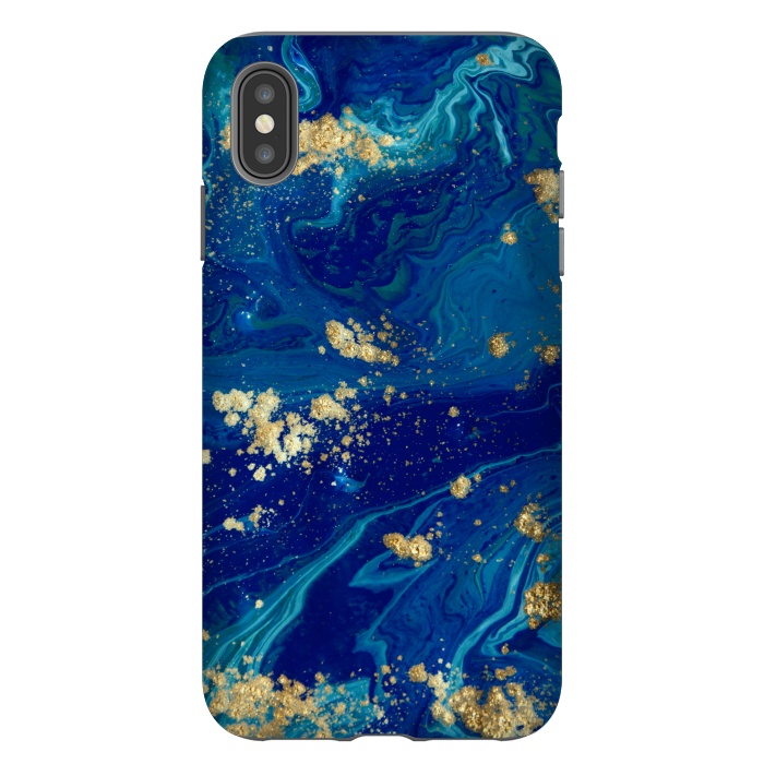 iPhone Xs Max StrongFit Marble In Blue And Gold 21 by ArtsCase