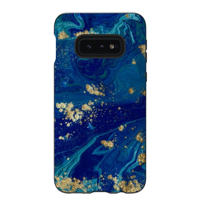 Galaxy S10e StrongFit Marble In Blue And Gold 21 by ArtsCase