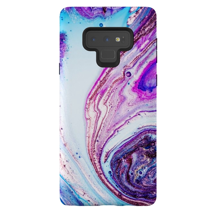 Galaxy Note 9 StrongFit Watercolors In Blue And Purple  by ArtsCase