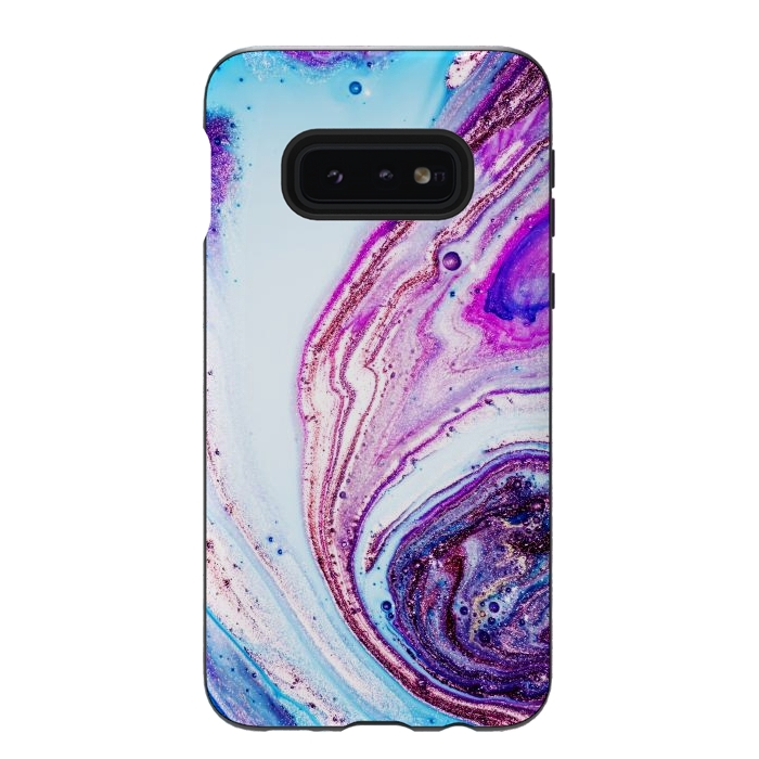 Galaxy S10e StrongFit Watercolors In Blue And Purple  by ArtsCase