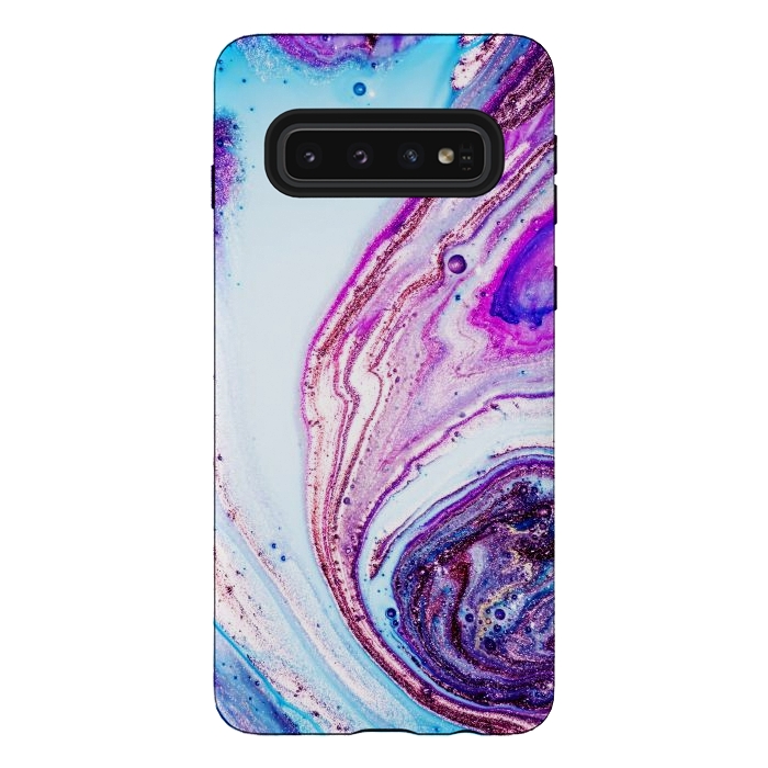Galaxy S10 StrongFit Watercolors In Blue And Purple  by ArtsCase