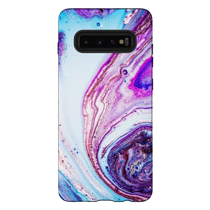 Galaxy S10 plus StrongFit Watercolors In Blue And Purple  by ArtsCase
