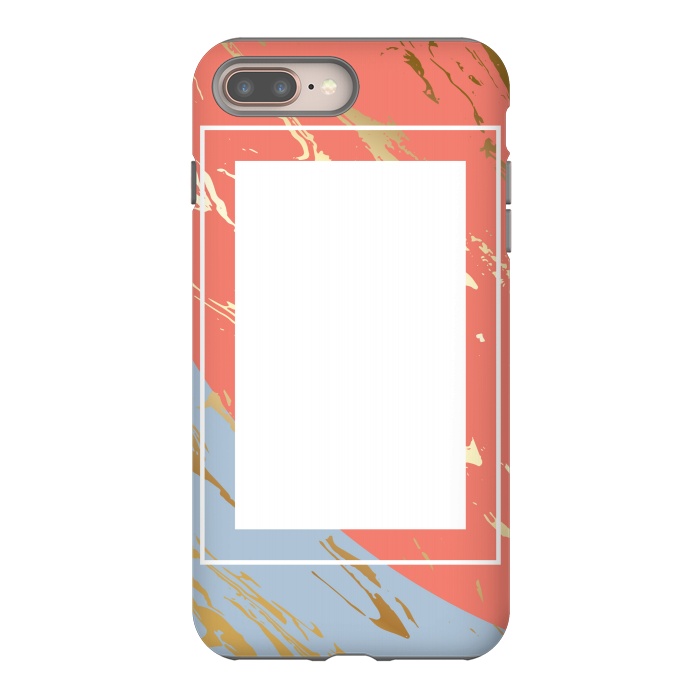 iPhone 7 plus StrongFit Liquid In Melon, Gray And Gold by ArtsCase