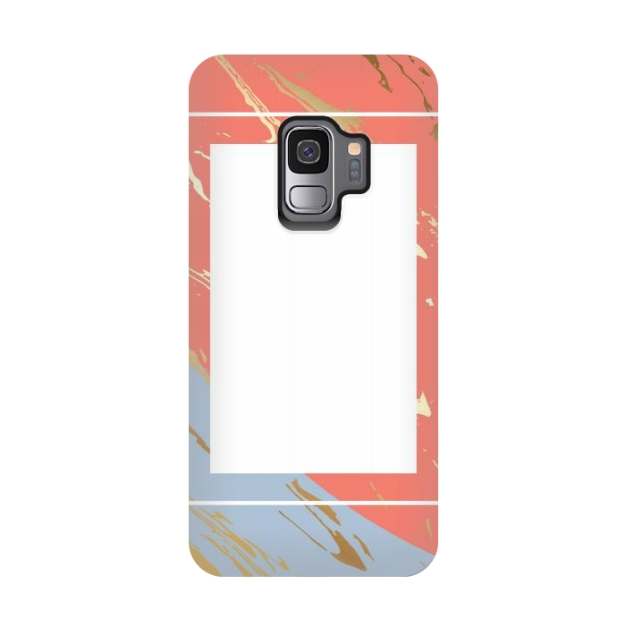 Galaxy S9 StrongFit Liquid In Melon, Gray And Gold by ArtsCase