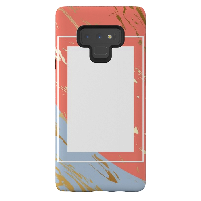 Galaxy Note 9 StrongFit Liquid In Melon, Gray And Gold by ArtsCase