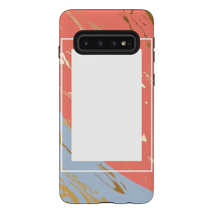 Galaxy S10 StrongFit Liquid In Melon, Gray And Gold by ArtsCase