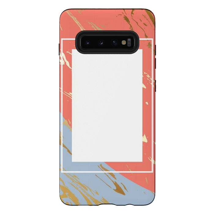 Galaxy S10 plus StrongFit Liquid In Melon, Gray And Gold by ArtsCase