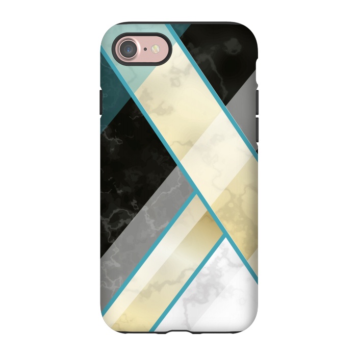 iPhone 7 StrongFit Vertical Green Lines On Marble  by ArtsCase