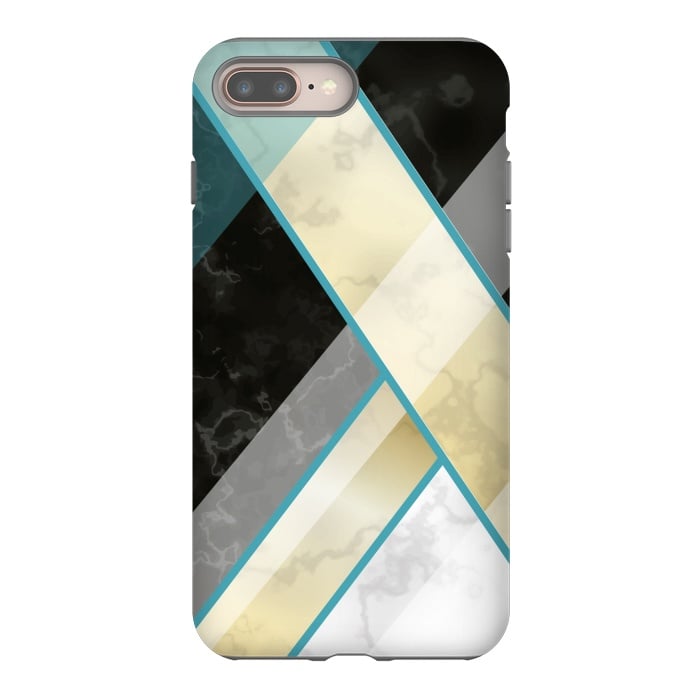 iPhone 7 plus StrongFit Vertical Green Lines On Marble  by ArtsCase