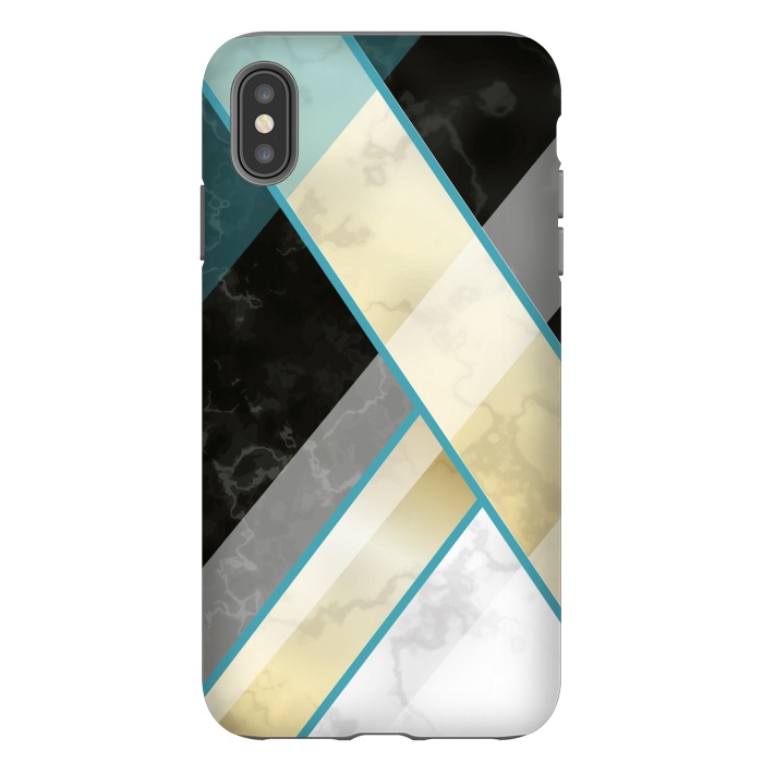 iPhone Xs Max StrongFit Vertical Green Lines On Marble  by ArtsCase
