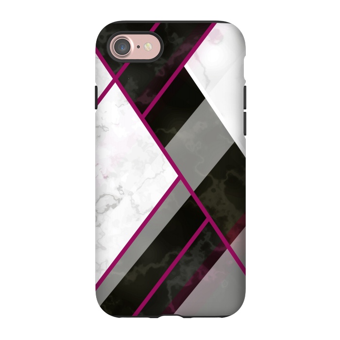 iPhone 7 StrongFit Vertical Magenta Lines On Marble by ArtsCase