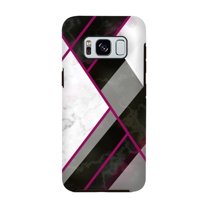 Galaxy S8 StrongFit Vertical Magenta Lines On Marble by ArtsCase