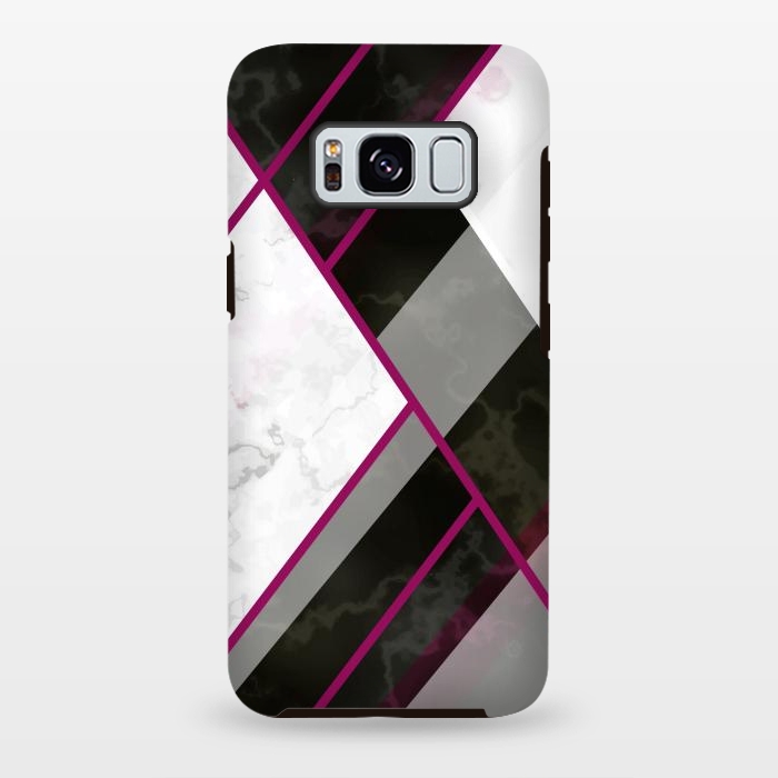 Galaxy S8 plus StrongFit Vertical Magenta Lines On Marble by ArtsCase