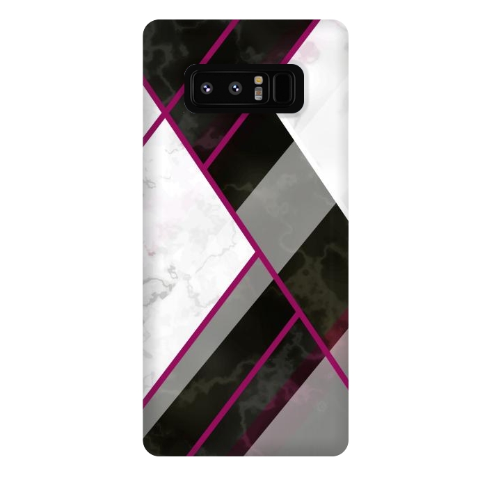 Galaxy Note 8 StrongFit Vertical Magenta Lines On Marble by ArtsCase