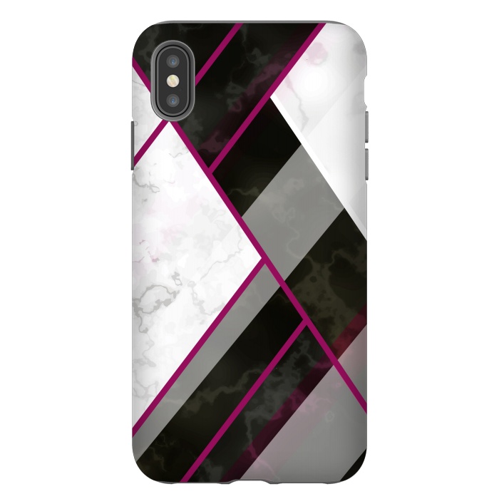 iPhone Xs Max StrongFit Vertical Magenta Lines On Marble by ArtsCase