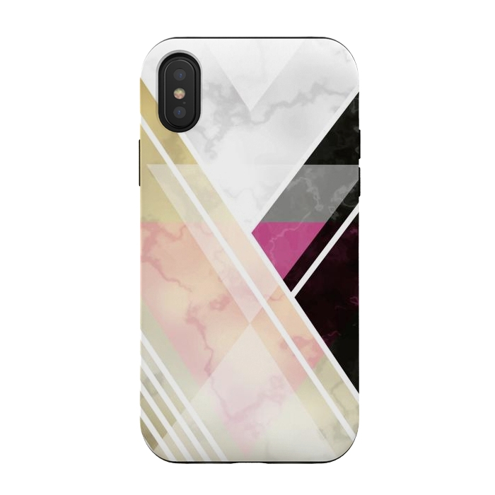 iPhone Xs / X StrongFit Superposition Of Lines In Marble by ArtsCase