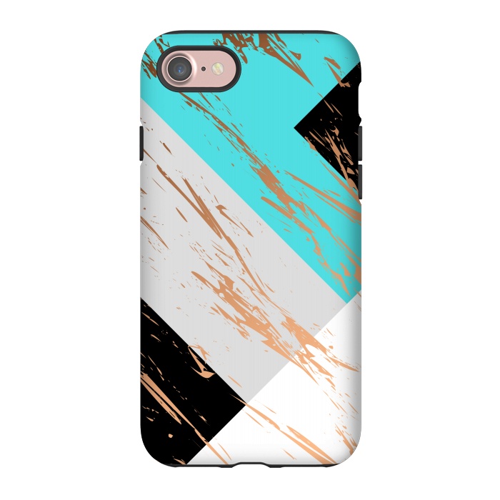 iPhone 7 StrongFit Aquamarine With Gold On Marble Background by ArtsCase