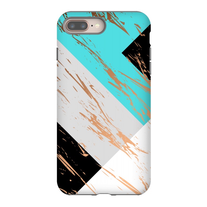 iPhone 7 plus StrongFit Aquamarine With Gold On Marble Background by ArtsCase