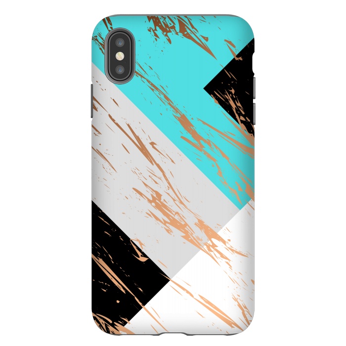 iPhone Xs Max StrongFit Aquamarine With Gold On Marble Background by ArtsCase