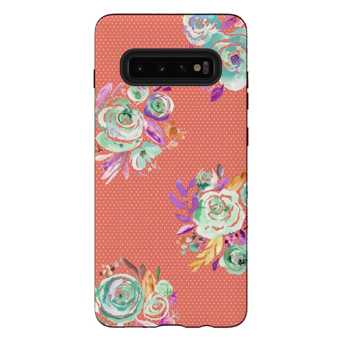 Galaxy S10 plus StrongFit Red Sweet Roses Bouquet by Ninola Design