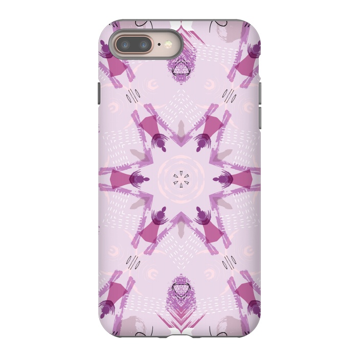 iPhone 7 plus StrongFit Purple Kaleidoscope Mandala by Creativeaxle