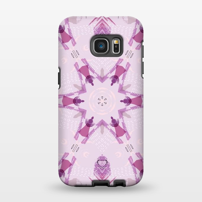 Galaxy S7 EDGE StrongFit Purple Kaleidoscope Mandala by Creativeaxle