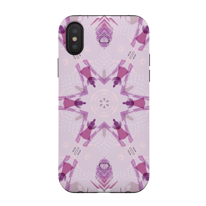 iPhone Xs / X StrongFit Purple Kaleidoscope Mandala by Creativeaxle