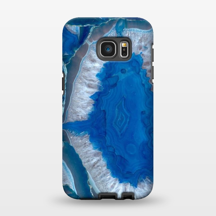 Galaxy S7 EDGE StrongFit Blue Gemstone Geode by Andrea Haase