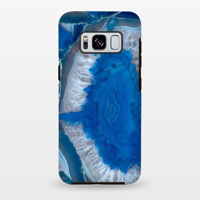 Galaxy S8 plus StrongFit Blue Gemstone Geode by Andrea Haase