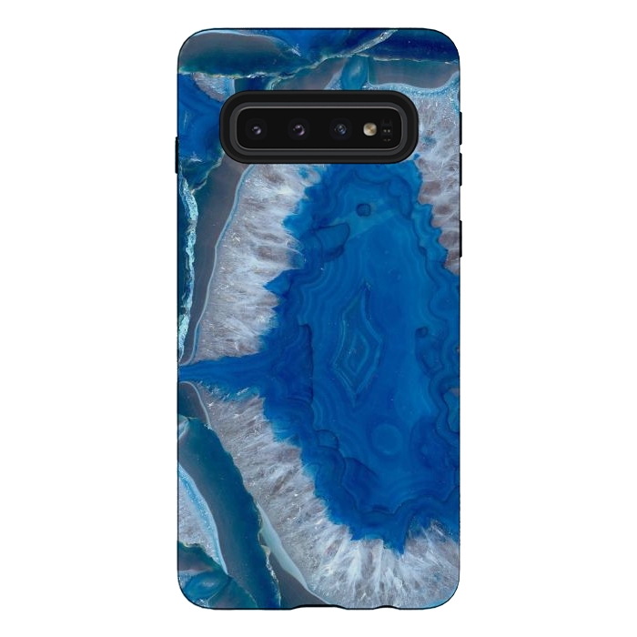 Galaxy S10 StrongFit Blue Gemstone Geode by Andrea Haase