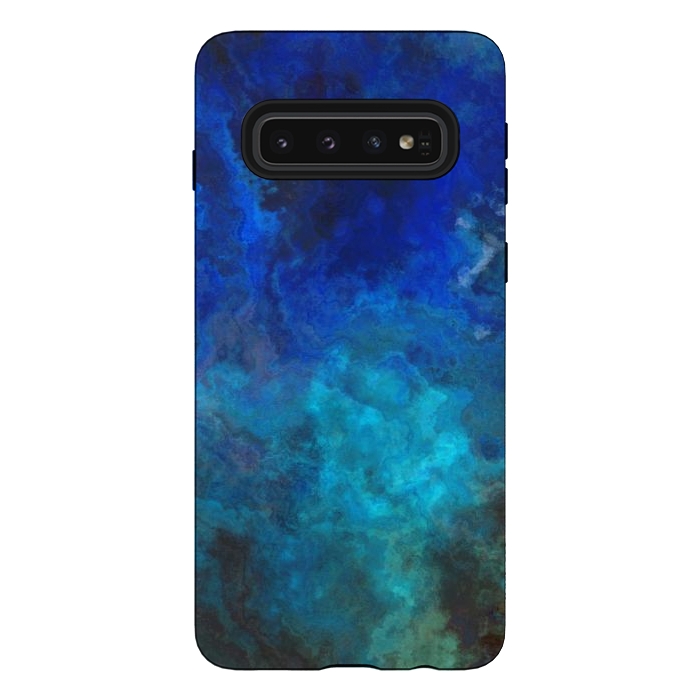 Galaxy S10 StrongFit Blue Malachit Stone by Andrea Haase