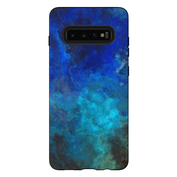 Galaxy S10 plus StrongFit Blue Malachit Stone by Andrea Haase