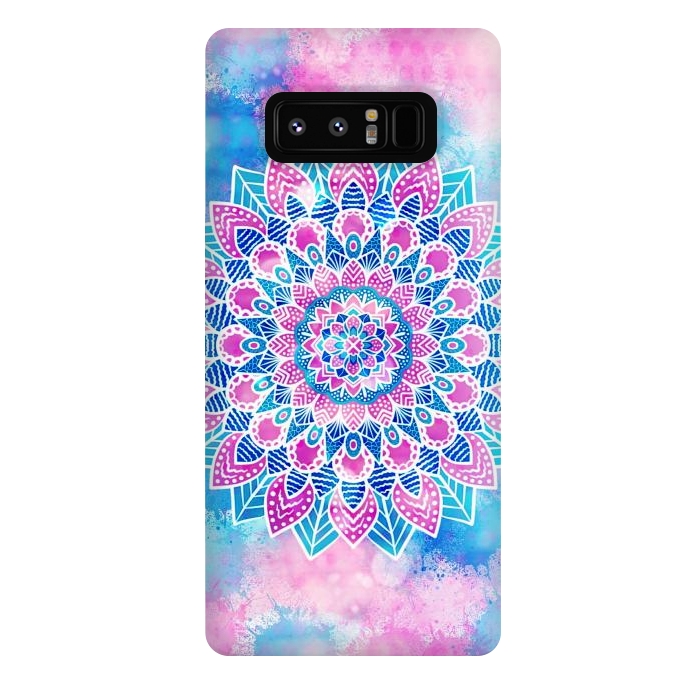 Galaxy Note 8 StrongFit Pink blue flower mandala by Jms